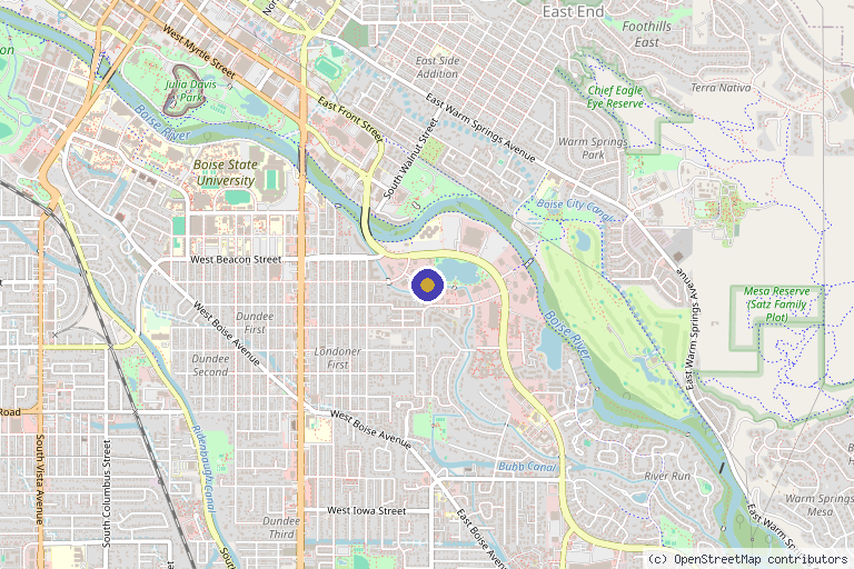 Map showing the location of Integrative Medicine of Idaho in Boise, ID