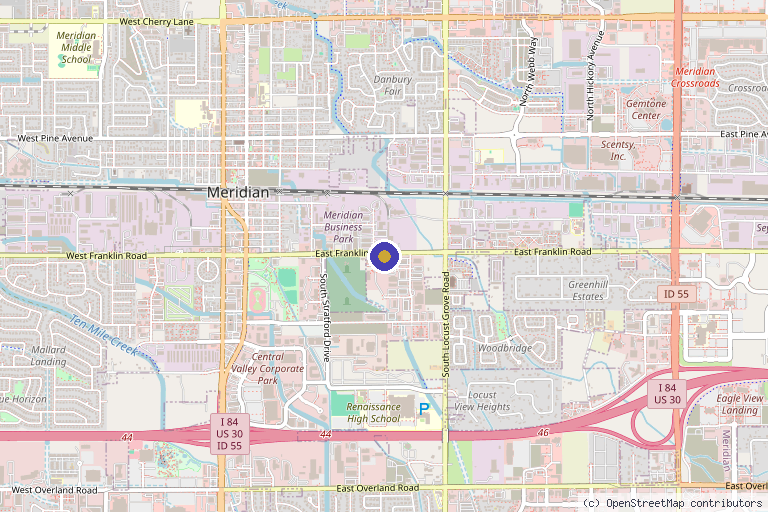 Map showing the location of Healthy Habits Wellness Clinic in Meridian, ID