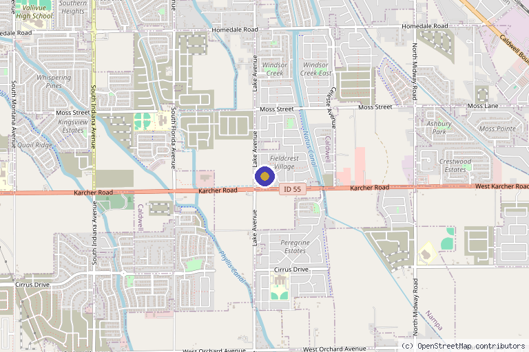 Map showing the location of Sage River Wellness in Caldwell, ID