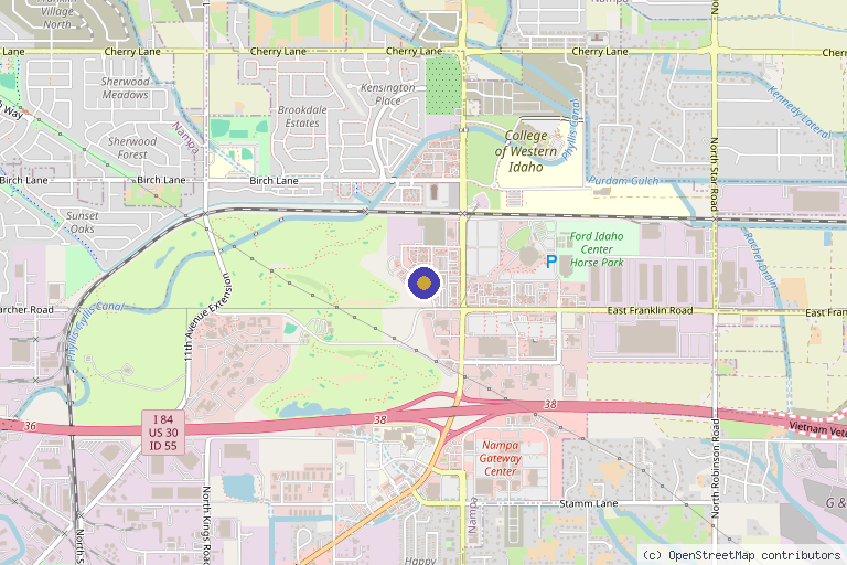 Map showing the location of Comprehensive Dermatology of Idaho, PLLC in Nampa, ID