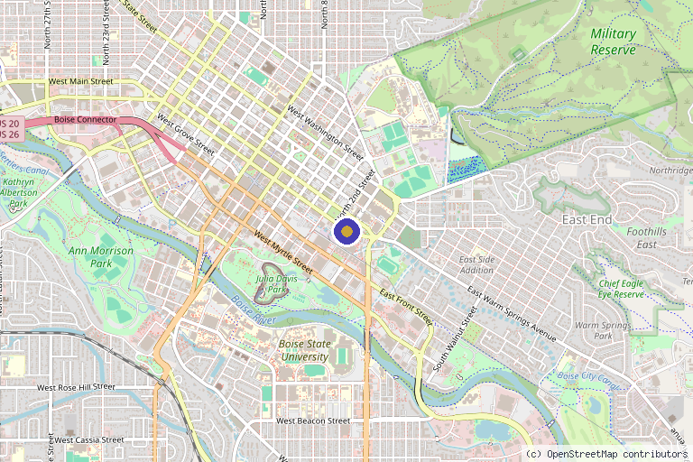 Map showing the location of Center For Pain Care in Boise, ID