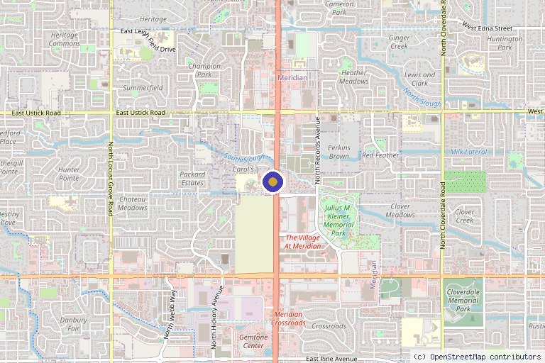 Map showing the location of Meridian Medical Aesthetics in Meridian, ID