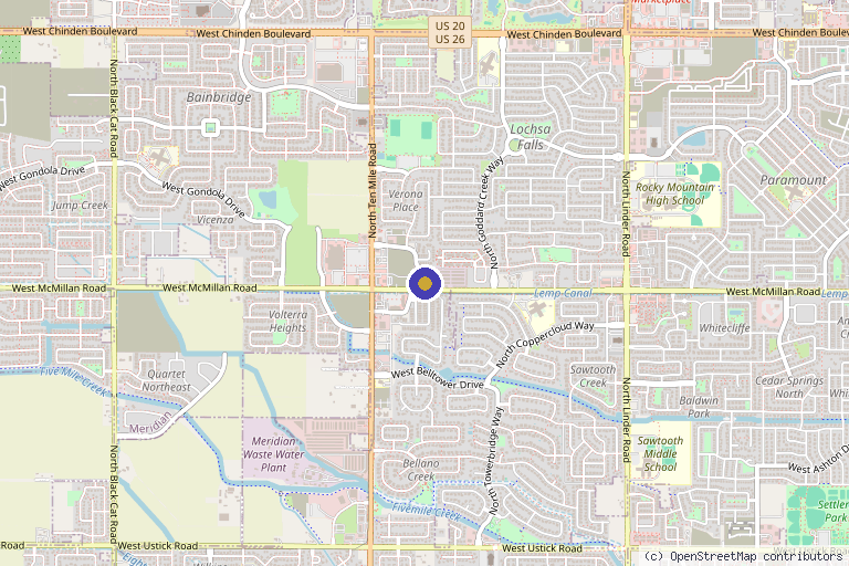 Map showing the location of Stem Cells of Idaho in Boise, ID
