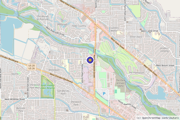 Map showing the location of Scalp Micro Boise in Garden City, ID