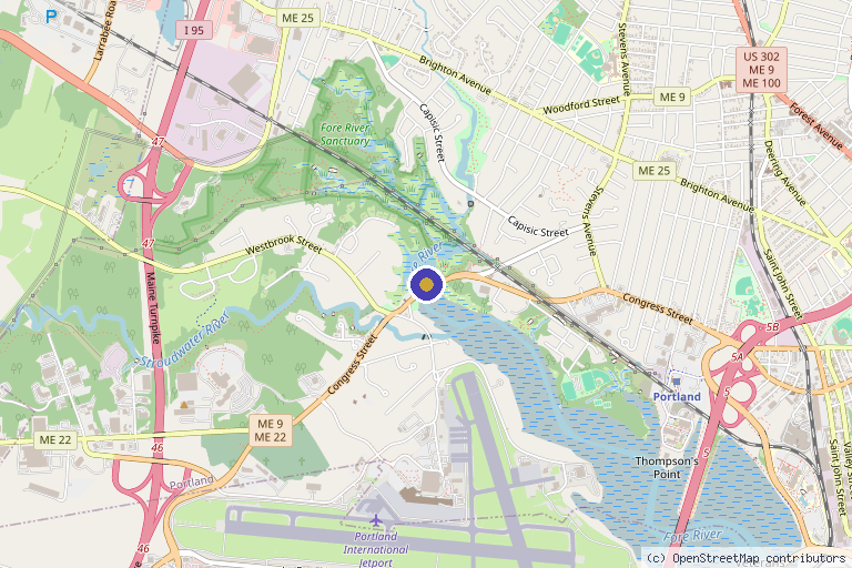 Map showing the location of Maine Plastic Surgery Center in Portland, ME