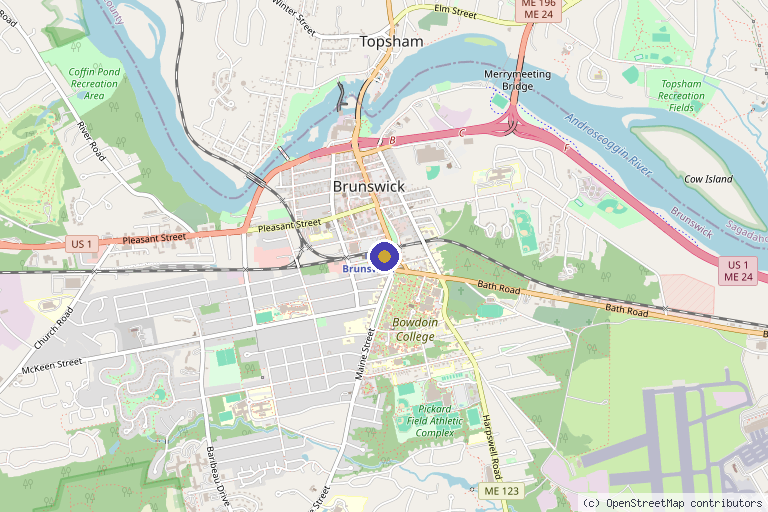 Map showing the location of Christopher Regnier, DO in Brunswick, ME