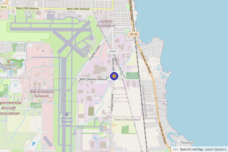 Map showing the location of Max Wellness Pain Relief in Oshkosh, WI