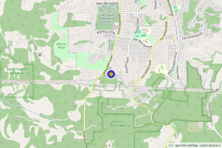 Map showing the location of Wired Wellness Natural Health Clinic & Spa in Eugene, OR