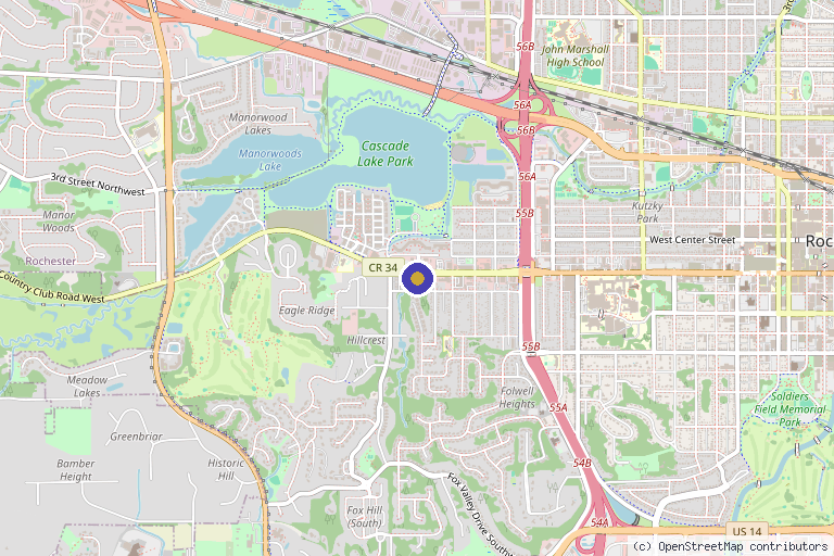 Map showing the location of Ageless Esthetics in Rochester, MN