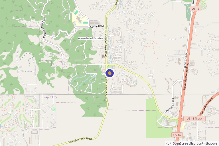Map showing the location of BeautyMed in Rapid City, SD