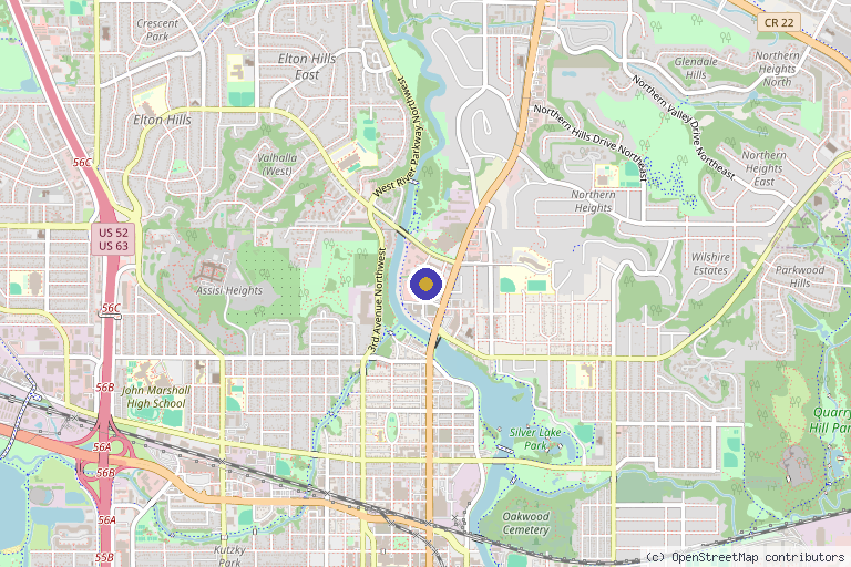 Map showing the location of Hive Therapy and Wellness in Rochester, MN