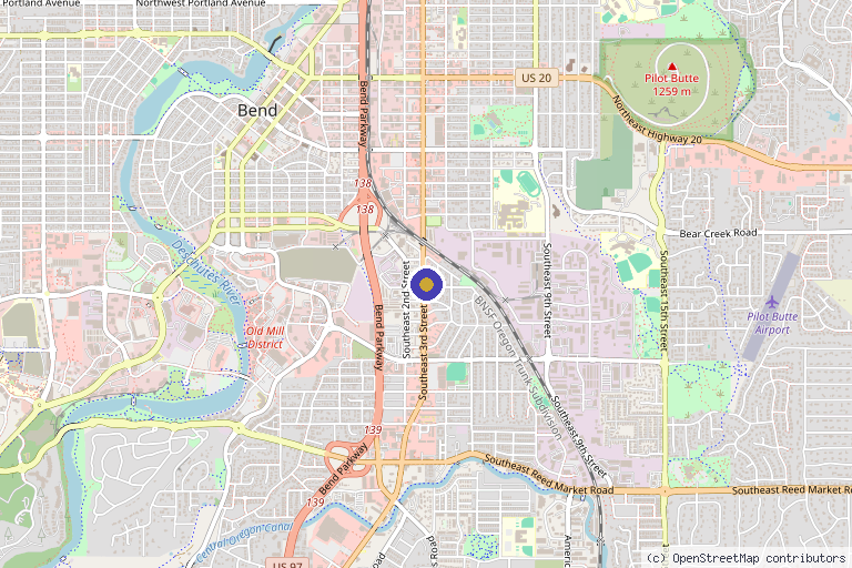 Map showing the location of Freedom Regenerative Medicine in Bend, OR