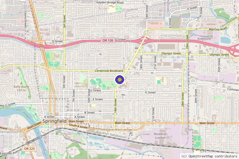 Map showing the location of Wynora Wellness and Aesthetics in Springfield, OR