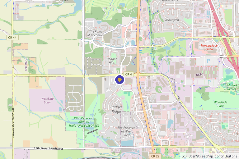 Map showing the location of Medspa Divine in Rochester, MN
