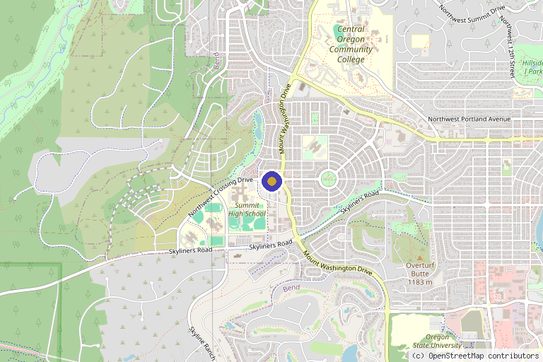Map showing the location of Bend Dermatology Clinic - West Bend in Bend, OR