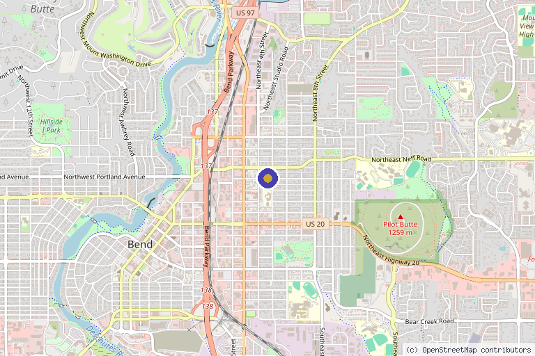 Map showing the location of Bend Regenerative Medicine in South Bend, IN