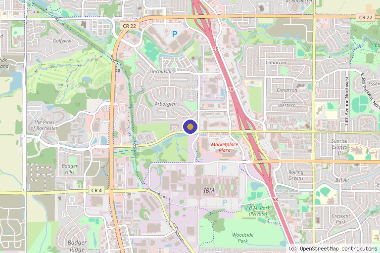 Map showing the location of Jamii Agewell IV Hydration Therapy & Aesthetic Spa in Rochester, MN