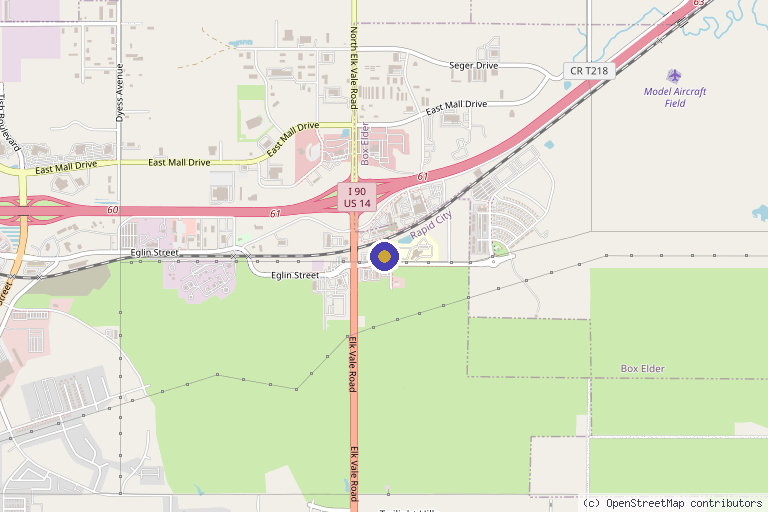 Map showing the location of CoolCRYO Aesthetics & Wellness in Rapid City, SD