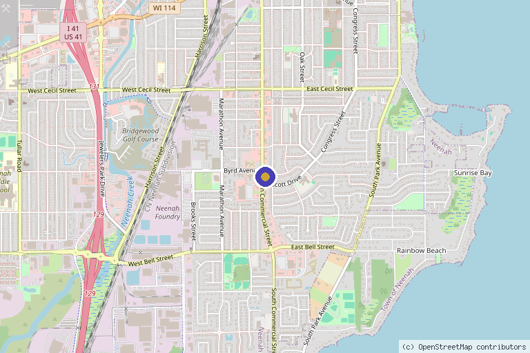 Map showing the location of Goldietox in Neenah, WI