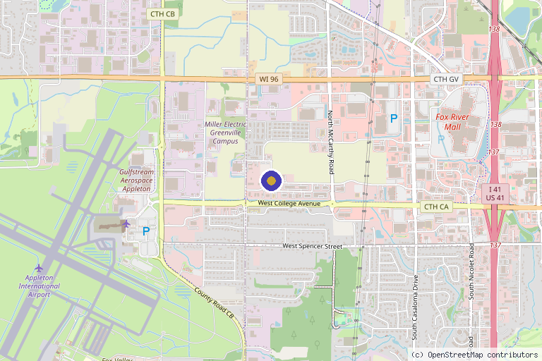 Map showing the location of Integrative Pain Management in Appleton, WI