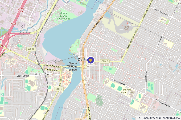 Map showing the location of Injector Boutique in De Pere, WI