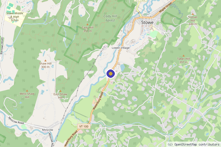 Map showing the location of STOWE BIO REGENERATIVE MEDICINE in Stowe, VT