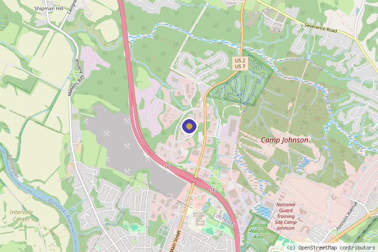 Map showing the location of QC Kinetix – Colchester in Colchester, VT