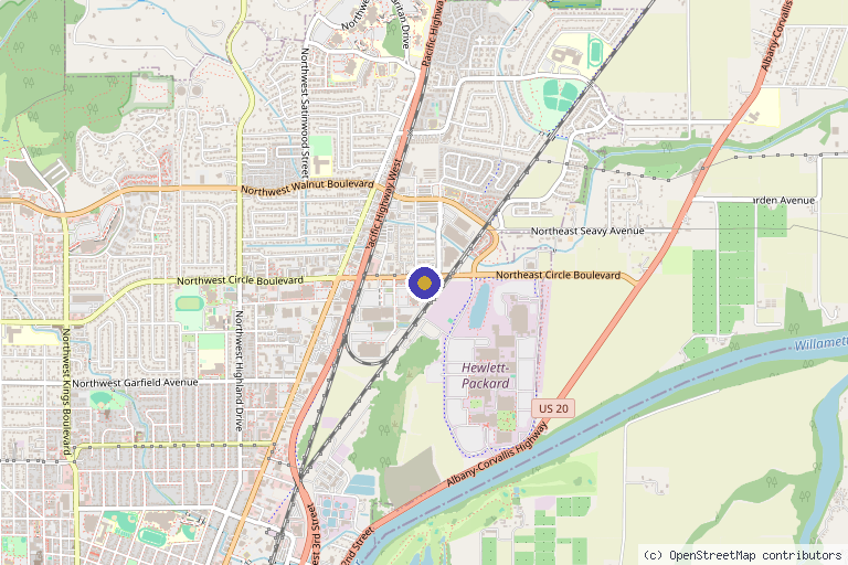 Map showing the location of Corvallis Pain and Spine in Corvallis, OR