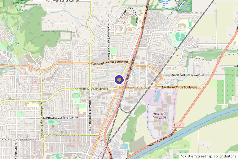 Map showing the location of Nourish Med Spa in Corvallis, OR