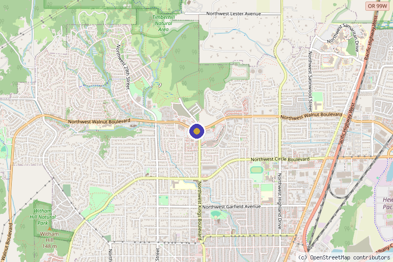 Map showing the location of Rejuvenation Medical Center in Corvallis, OR