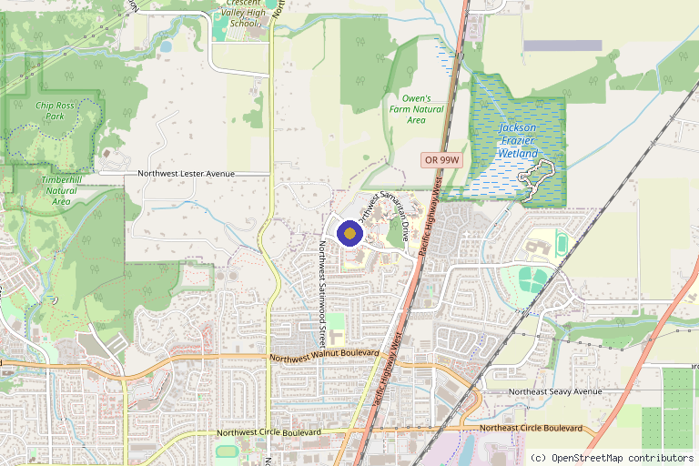 Map showing the location of The Corvallis Clinic - Clinical Research Center in Corvallis, OR