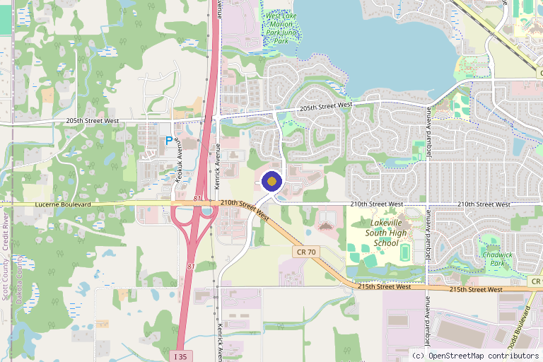 Map showing the location of Renew Health and Wellness in Lakeville, MN