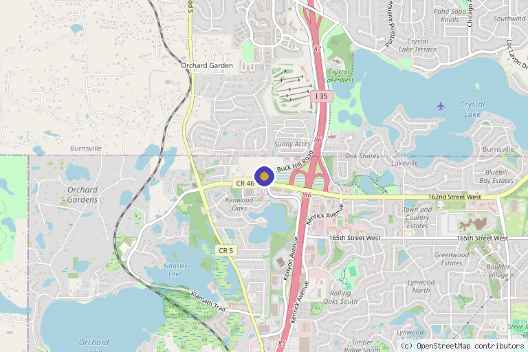 Map showing the location of Midwest Facial Plastic Surgery & FACE Cosmetic Skincare in Lakeville, MN