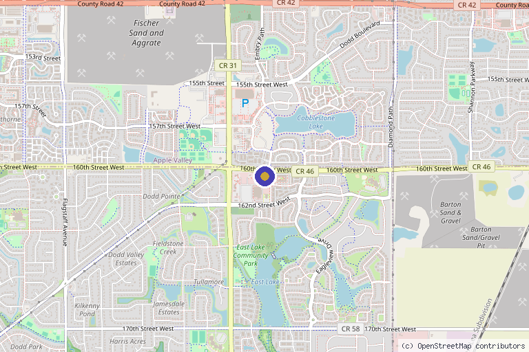 Map showing the location of Beauty HQ Aesthetics in Lakeville, MN