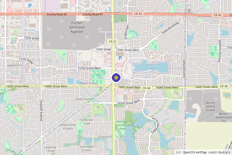 Map showing the location of Aesthetic Beauty Lab in Apple Valley, MN