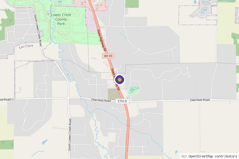 Map showing the location of The Sakura Clinic in Eau Claire, WI