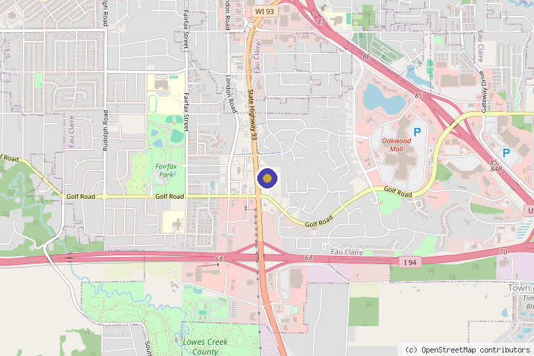Map showing the location of Revive & Restore in Eau Claire, WI