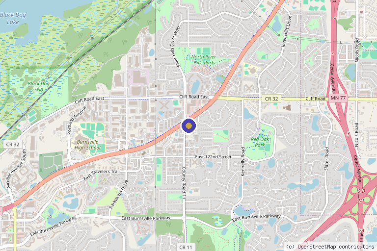 Map showing the location of Mind Body Centers | Ketamine Therapy in Burnsville in Burnsville, MN