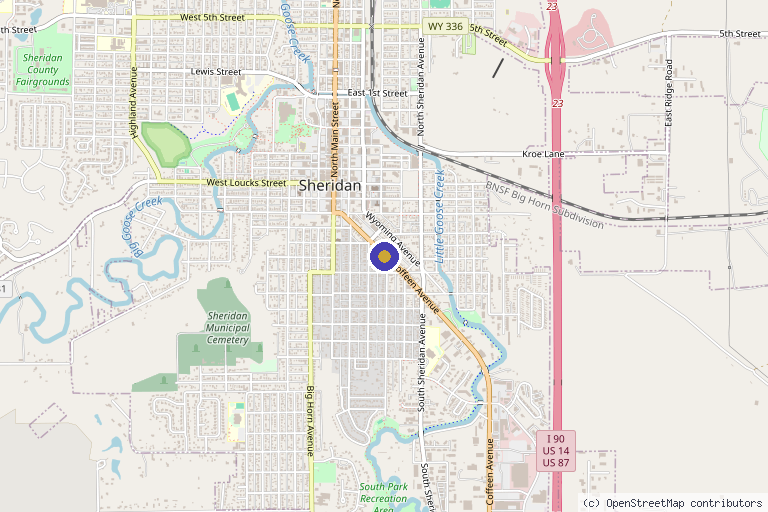 Map showing the location of Eterna Health: Aesthetic and Regenerative Medicine in Sheridan, WY