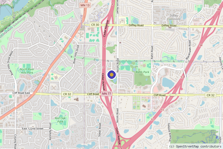 Map showing the location of Aurora Aesthetics in Eagan, MN