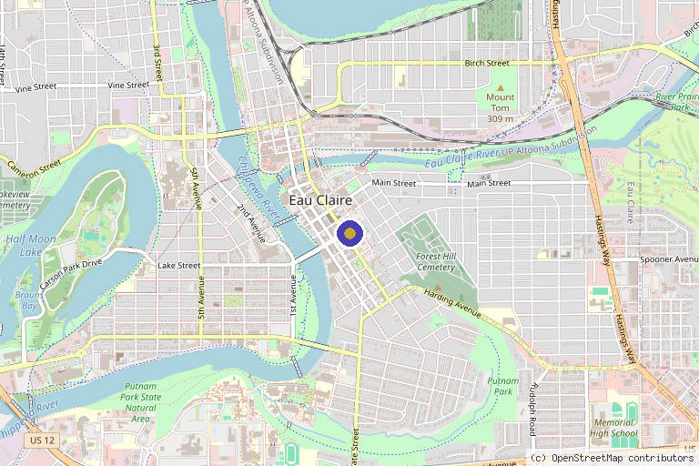 Map showing the location of Rejenivate Eau Claire in Eau Claire, WI