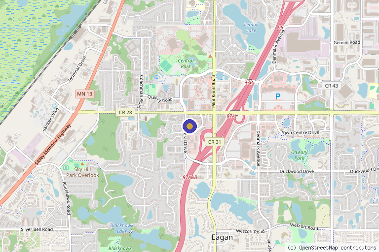Map showing the location of Begin With Your Skin Medspa in Eagan, MN