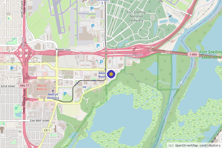 Map showing the location of Hair Restoration Institute of Minnesota in Bloomington, MN