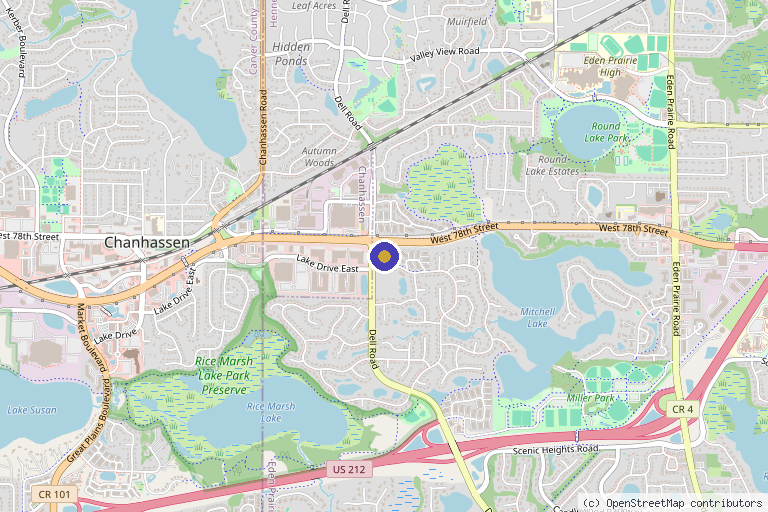 Map showing the location of Holly Hanson, MD in Eden Prairie, MN