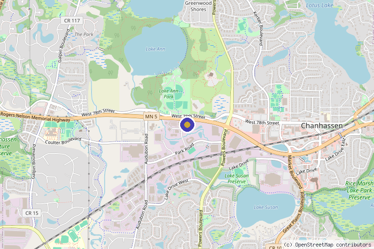Map showing the location of Refine Laser & Skin Care in Chanhassen, MN