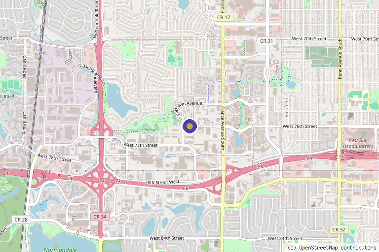Map showing the location of Twin Cities Pain Management in St. Paul, MN