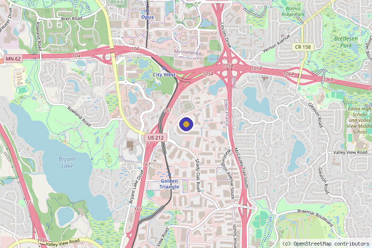 Map showing the location of Odom Health & Wellness in Eden Prairie, MN
