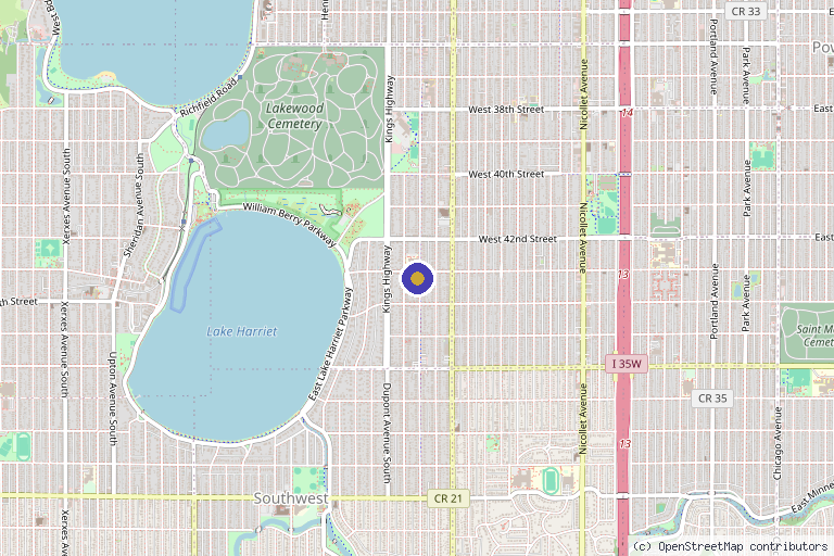 Map showing the location of Wrinkleboss in Minneapolis, MN