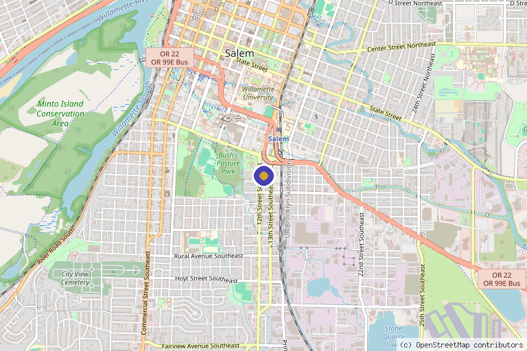 Map showing the location of Beyond Aesthetics in Salem, OR