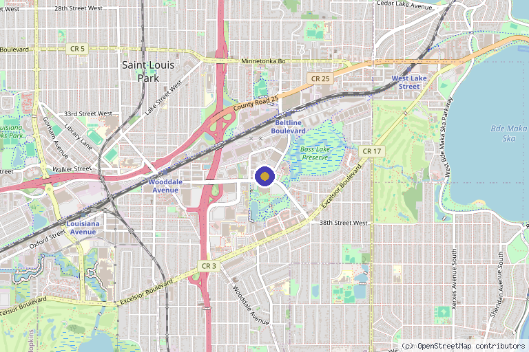 Map showing the location of Equation Medical Spa & Skin Care in Minneapolis, MN